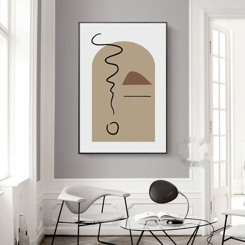 Abstract Japandi Canvas Print – Minimalist Wall Art in Warm Neutrals, detail view, embracing wabi-sabi natural imperfection