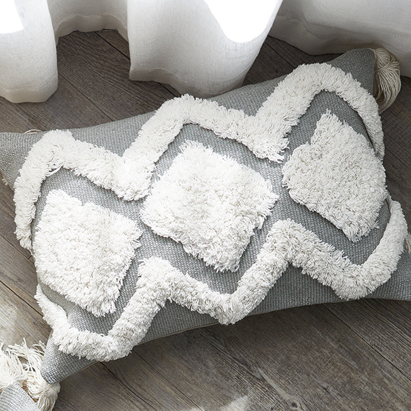 Moroccan Tufted Tassel Cushion | Boho Nordic Style, cushions & inserts, front view, with calming Nordic simplicity