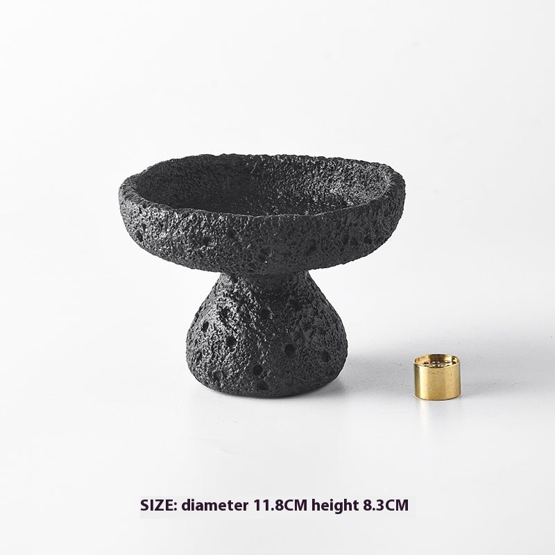 Lava Stone Pedestal Incense Burner | Japandi Ritual Home Fragrance, incense burners, lifestyle view, blending Scandinavian