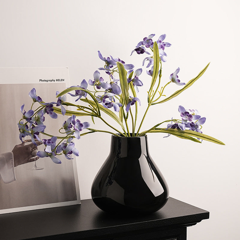 Round Belly Ceramic Vase | Japandi Glazed Decorative Vessel, vases & vessels, front view, with calming Nordic simplicity