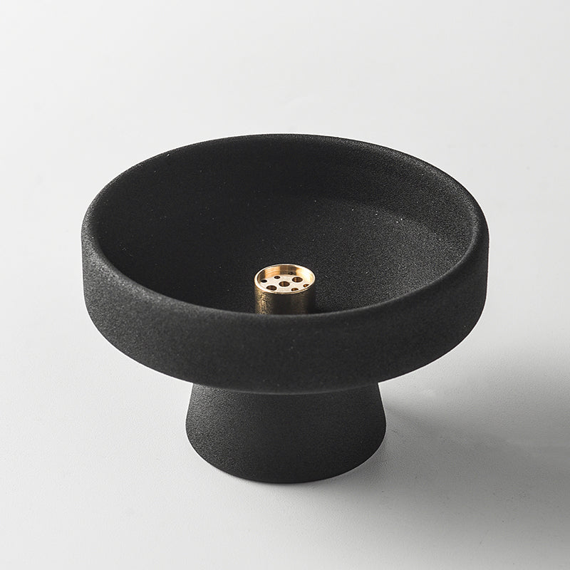 Pedestal Ceramic Incense Burner | Japandi Ritual Home Fragrance, incense burners, in a styled setting, in soft neutral