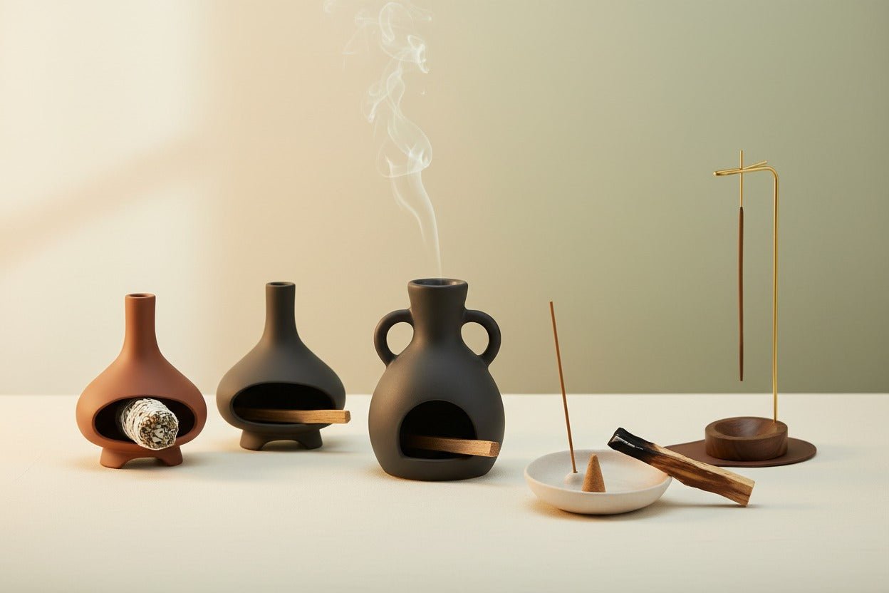 Bring ritual and calm to your space with handmade incense burners rooted in Japandi simplicity — crafted to sit quietly on a shelf, desk, or altar corner while smoke curls and scent settles. Minimal in form, meaningful in presence.