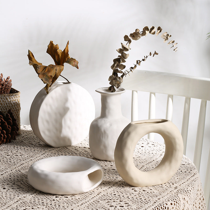 Primal Ceramic Vase | Japandi Raw Form, vases & vessels, detail view, embracing wabi-sabi natural imperfection