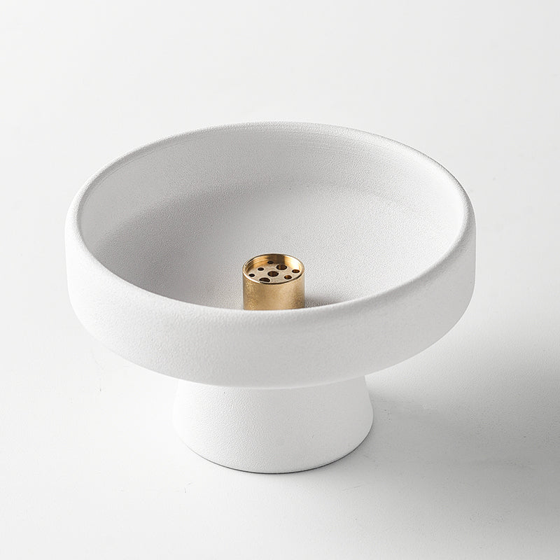 Pedestal Ceramic Incense Burner | Japandi Ritual Home Fragrance, incense burners, alternate angle, for a serene modern home