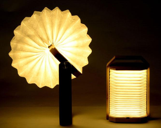 Foldable Wooden Lantern Lamp – Portable Rechargeable Accordion Light, night lights, close-up detail, crafted in a warm
