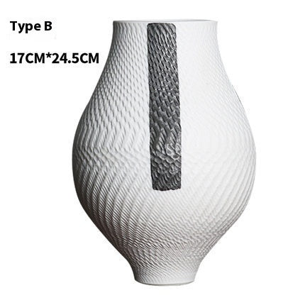Sculptural Ceramic Vase Collection | Japandi Woven Texture, vases & vessels, lifestyle view, blending Scandinavian and