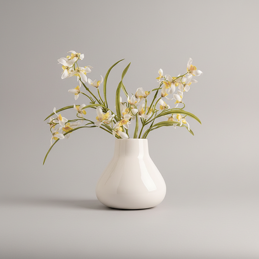 Round Belly Ceramic Vase | Japandi Glazed Decorative Vessel, vases & vessels, crafted in a warm Japandi minimalist style