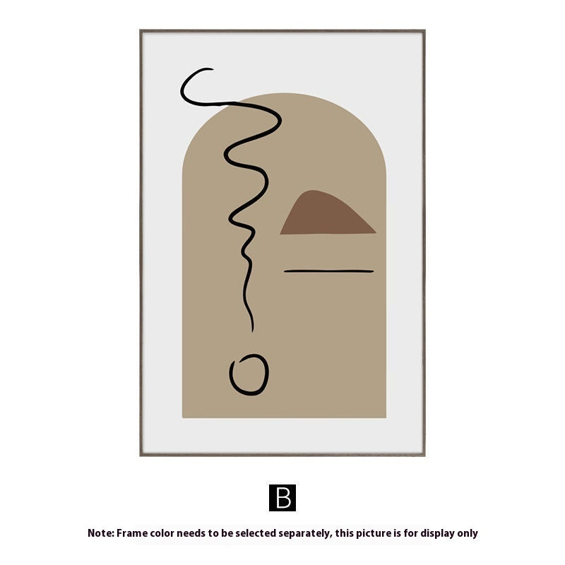 Abstract Japandi Canvas Print – Minimalist Wall Art in Warm Neutrals, front view, with calming Nordic simplicity