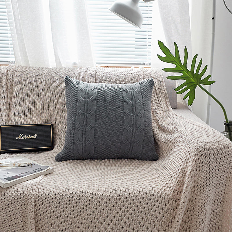 Tassel Fringe Nordic Wool Knit Cushion Cover | Cosy Japandi Style, cushions & inserts, detail view, embracing wabi-sabi
