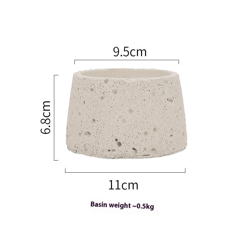 Textured Concrete Vessel Candle Holder | Wabi-Sabi Tea Light Cup, candle holders, alternate angle, for a serene modern home