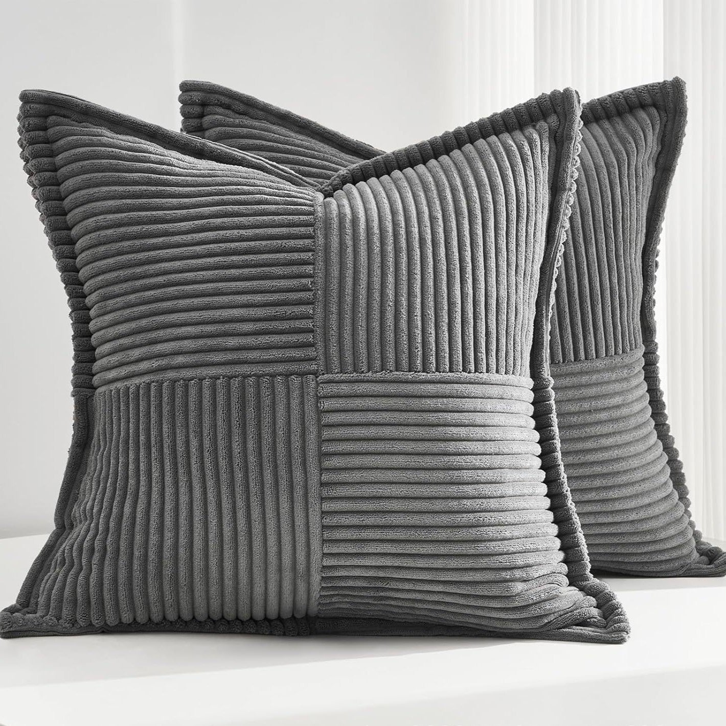 Soft Ribbed Corduroy Cushion Cover | Boho Japandi Style, cushions & inserts, front view, with calming Nordic simplicity