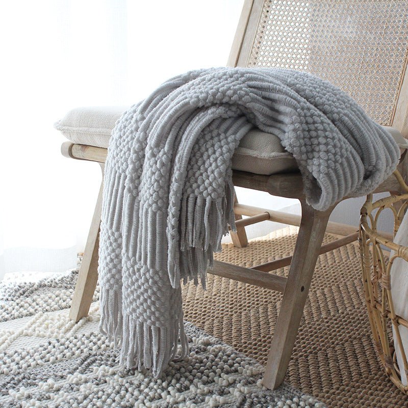 Bubble Knit Throw Blanket | Nordic Sofa & Bed Throw, blankets & throws, front view, with calming Nordic simplicity