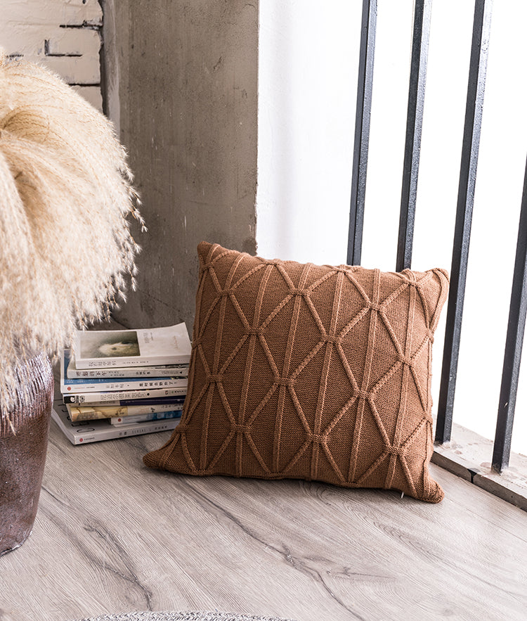 Rope Knot Geometric Cushion | Boho Nordic Style, cushions & inserts, lifestyle view, blending Scandinavian and Japanese