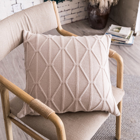 Rope Knot Geometric Cushion | Boho Nordic Style, cushions & inserts, crafted in a warm Japandi minimalist style