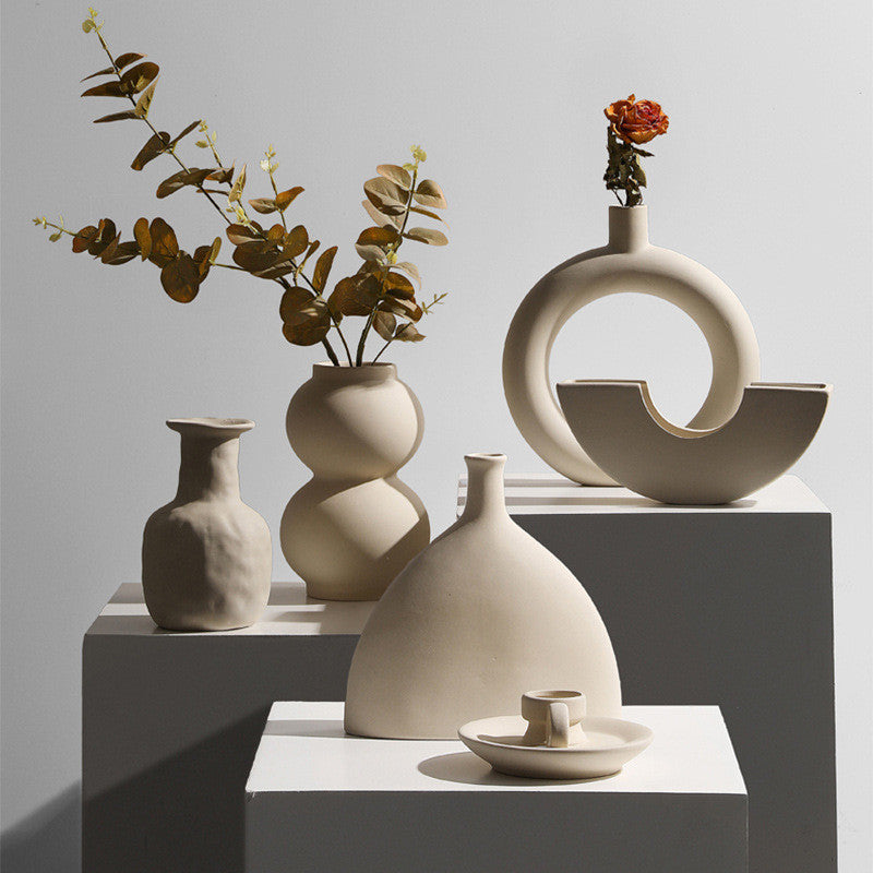 Sculptural Matte Ceramic Vase Collection | Japandi Geometric Shapes, vases & vessels, crafted in a warm Japandi minimalist