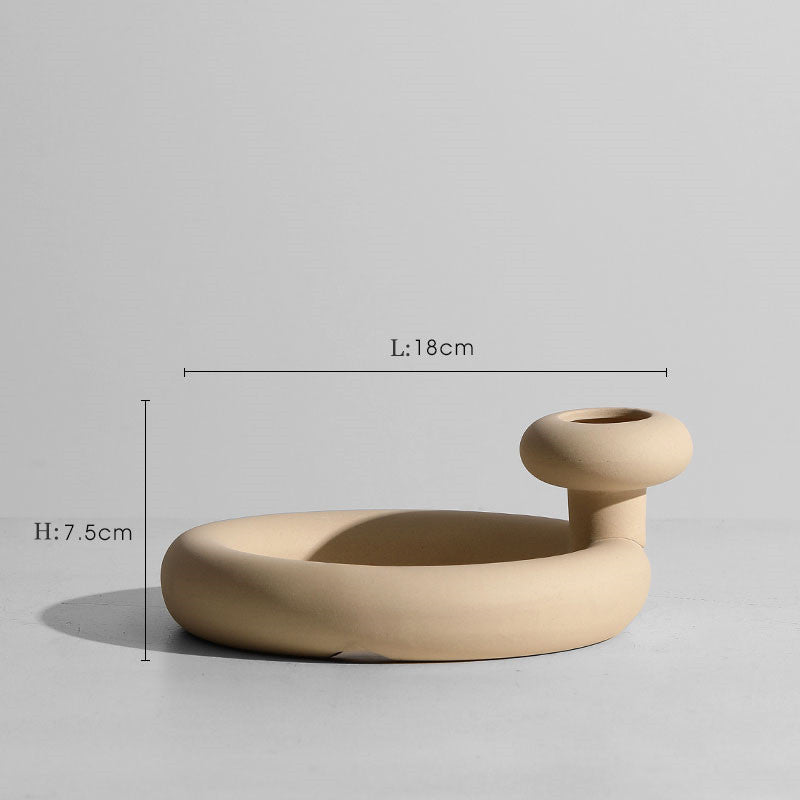 Sculptural Matte Ceramic Vase Collection | Japandi Geometric Shapes, vases & vessels, front view, with calming Nordic