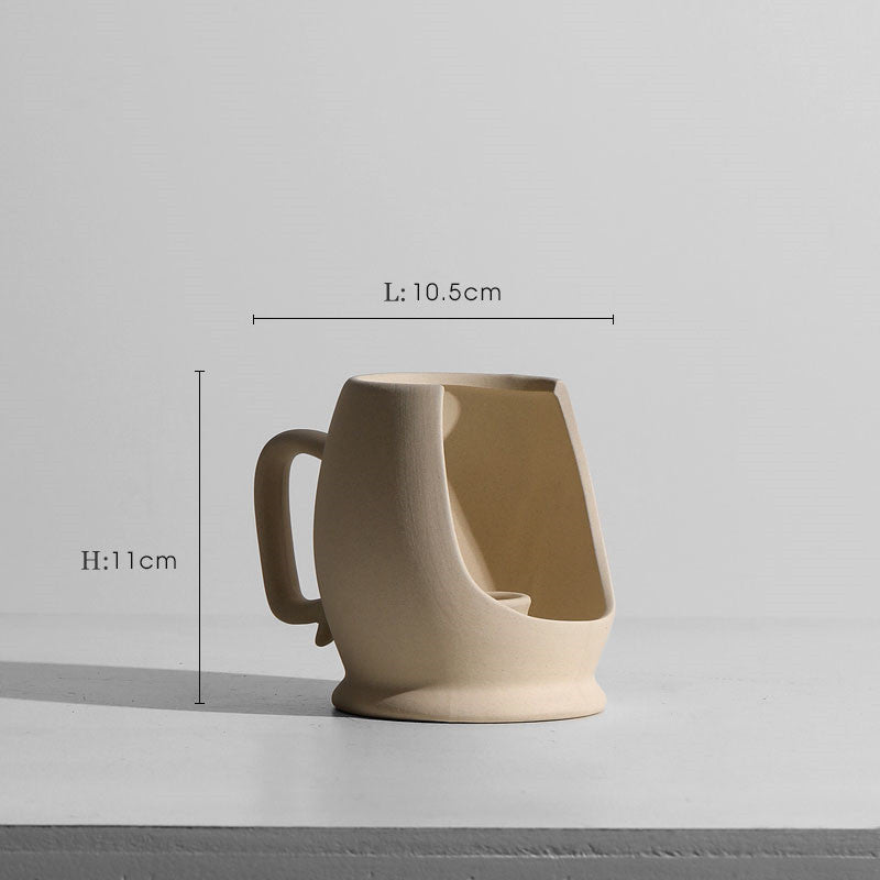 Sculptural Matte Ceramic Vase Collection | Japandi Geometric Shapes, vases & vessels, alternate angle, for a serene modern