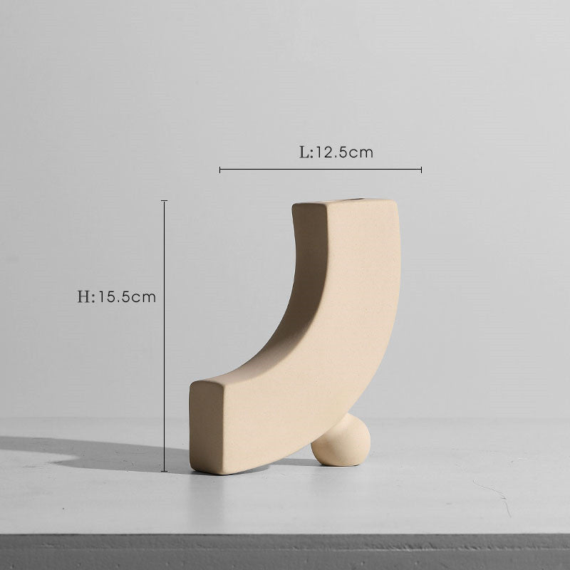 Sculptural Matte Ceramic Vase Collection | Japandi Geometric Shapes, vases & vessels, close-up detail, crafted in a warm