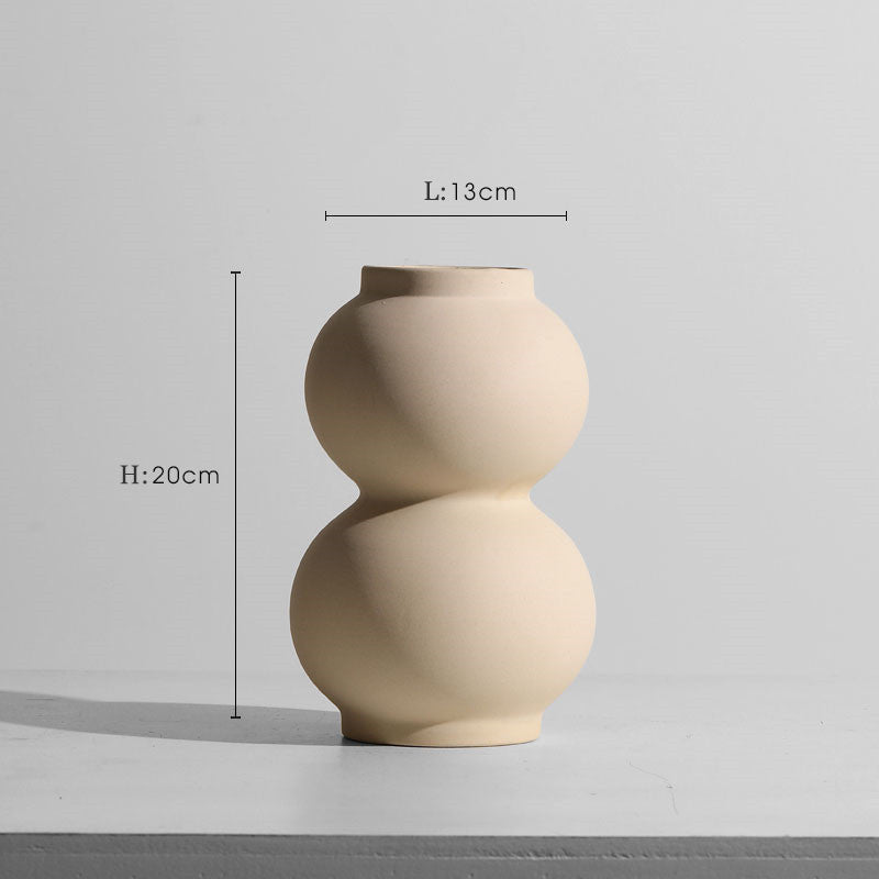 Sculptural Matte Ceramic Vase Collection | Japandi Geometric Shapes, vases & vessels, in a styled setting, in soft neutral