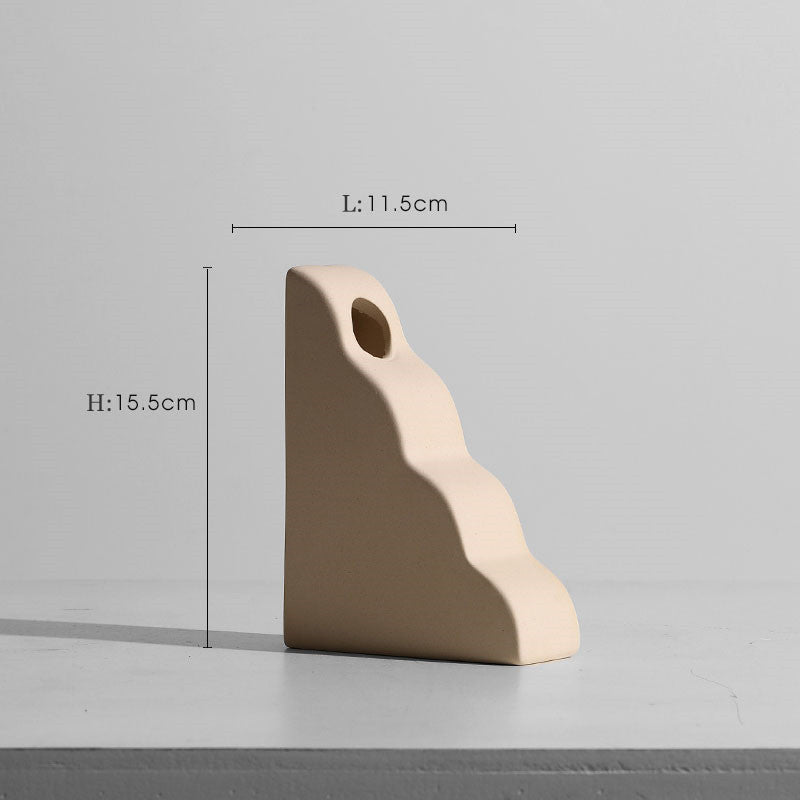Sculptural Matte Ceramic Vase Collection | Japandi Geometric Shapes, vases & vessels, detail view, embracing wabi-sabi