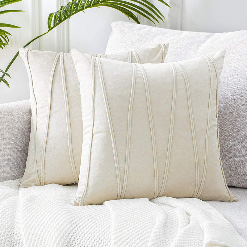 Pleated Velvet Cushion Cover | Vertical Stripe Texture | 2 Colours, cushions & inserts, crafted in a warm Japandi minimalist
