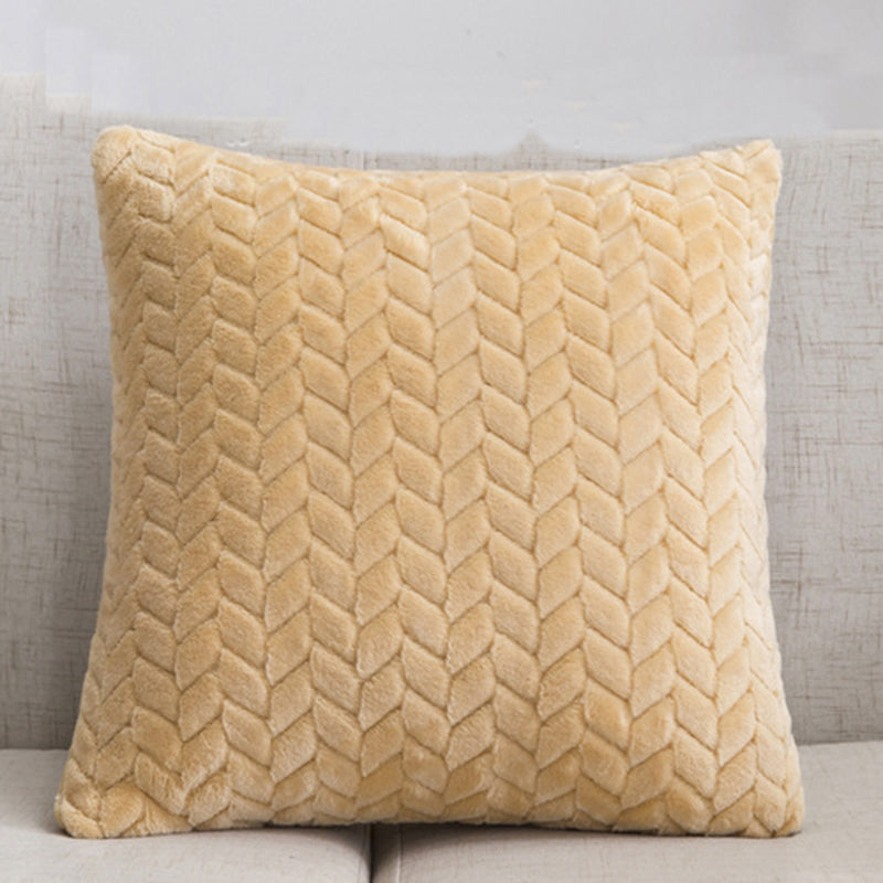 Warm Tone Flannel Plush Cushion Cover | Japandi Minimalist, cushions & inserts, detail view, embracing wabi-sabi natural