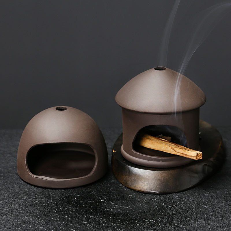 Zisha Clay Palo Santo Burner Set | Japandi Ritual Home Fragrance, incense burners, alternate angle, for a serene modern home