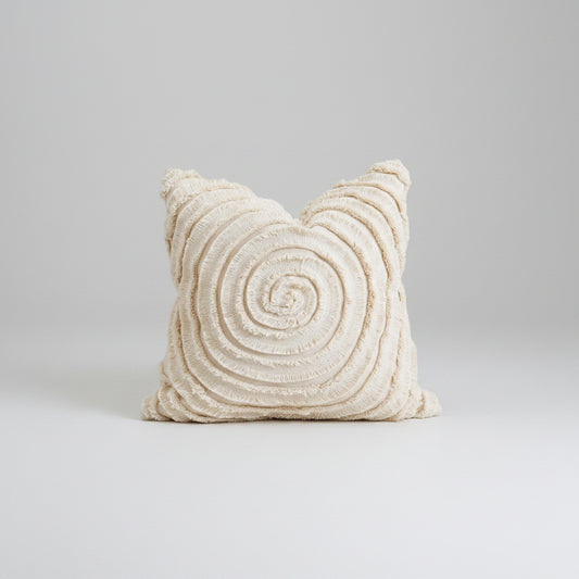 Spiral Tufted Cotton Cushion Cover | Sculptural Boho Statement Piece, cushions & inserts, crafted in a warm Japandi