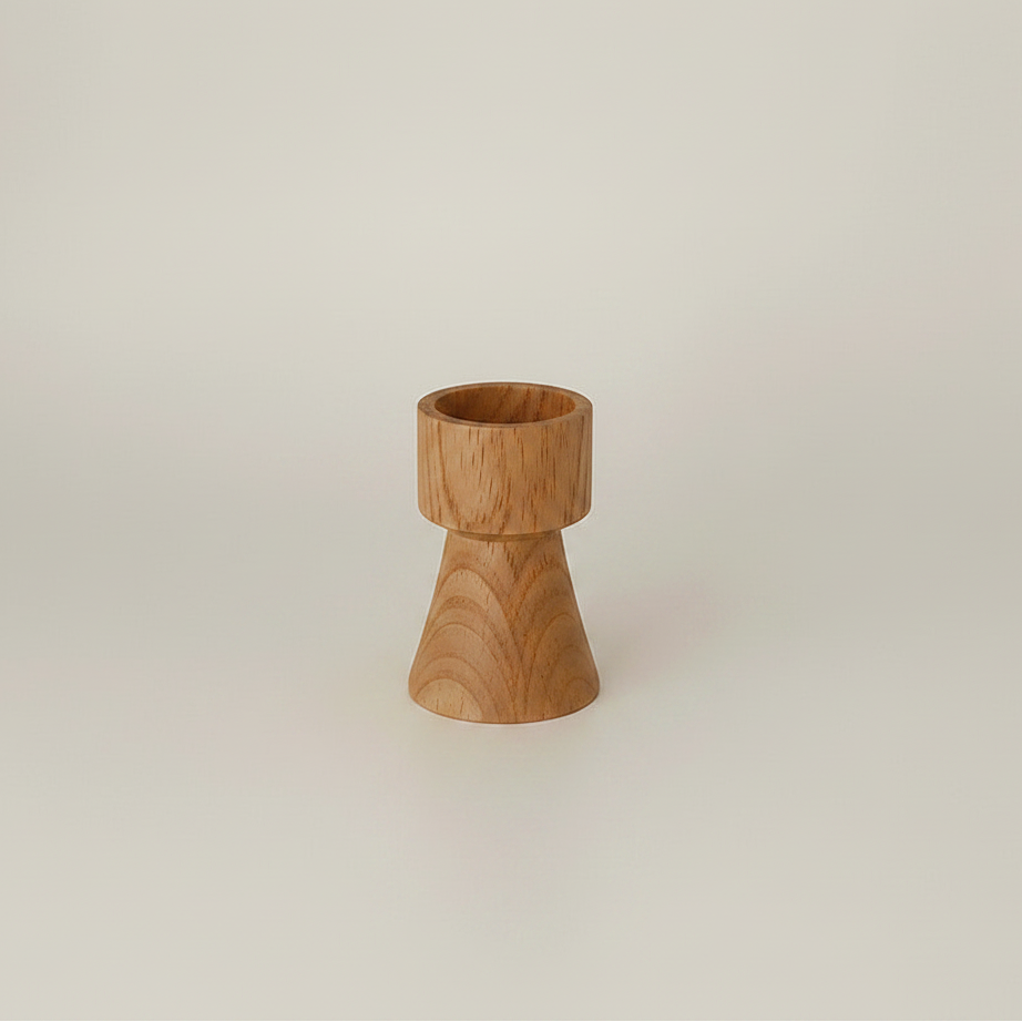 Turned Wood Candle Holder | Japandi Taper & Pillar Holder, candle holders, lifestyle view, blending Scandinavian and