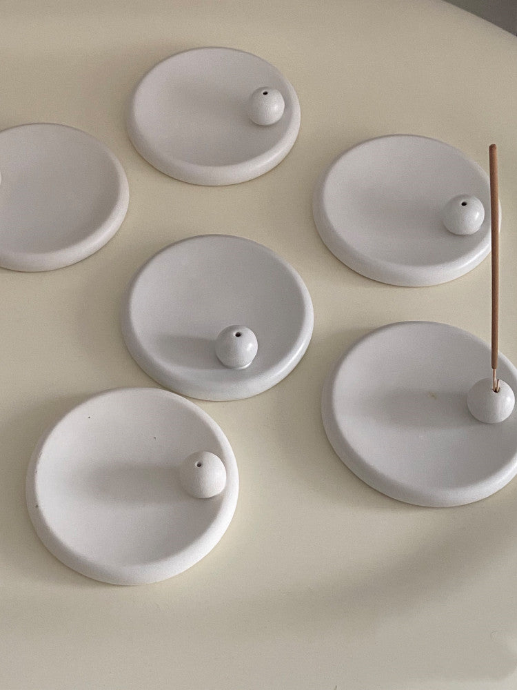 Oval Ceramic Incense Tray | Japandi Ritual Home Fragrance, incense burners, front view, with calming Nordic simplicity