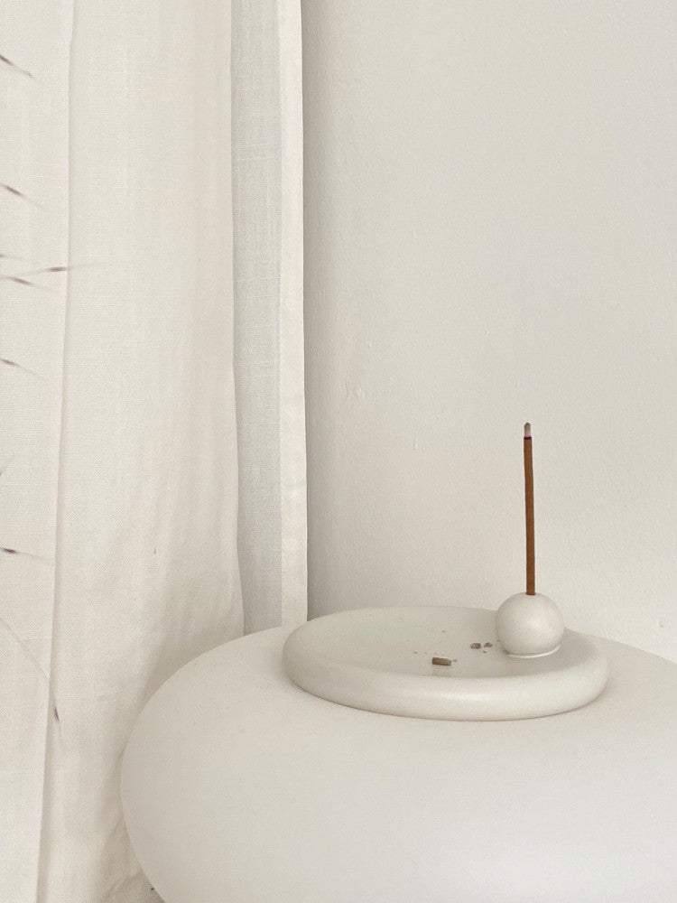Oval Ceramic Incense Tray | Japandi Ritual Home Fragrance, incense burners, in a styled setting, in soft neutral organic