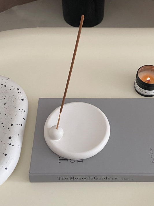 Oval Ceramic Incense Tray | Japandi Ritual Home Fragrance, incense burners, crafted in a warm Japandi minimalist style