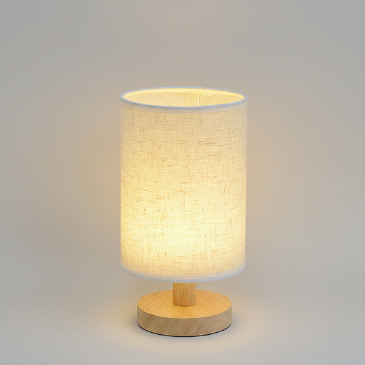 Solid Wood & Linen Fabric Table Lamp – Warm Ambient Bedside Light, night lights, crafted in a warm Japandi minimalist style
