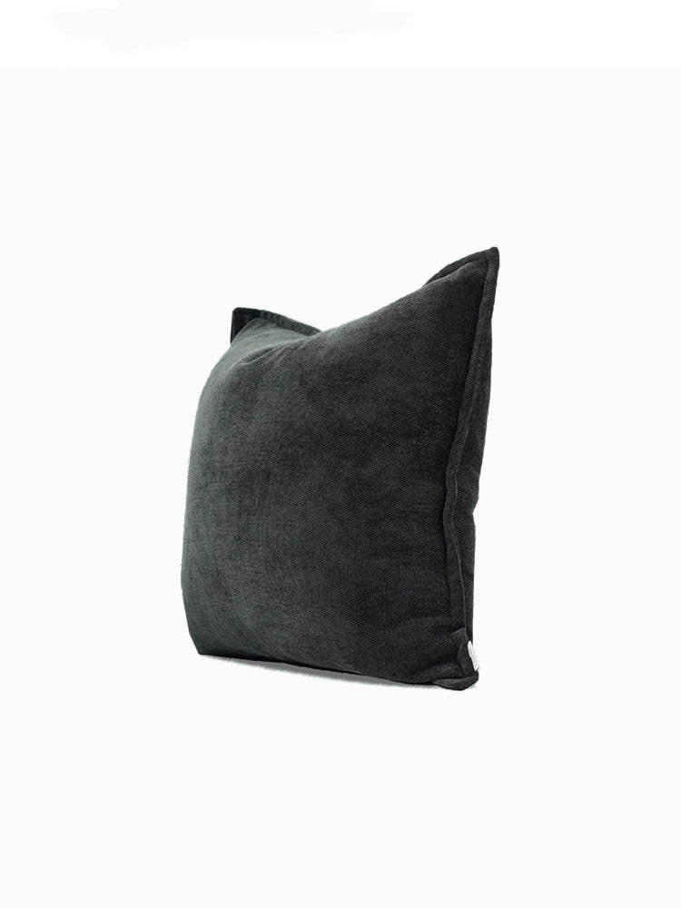 Double-Sided Wabi Black Chenille Cushion | Japandi Wabi-Sabi Style, cushions & inserts, in a styled setting, in soft neutral
