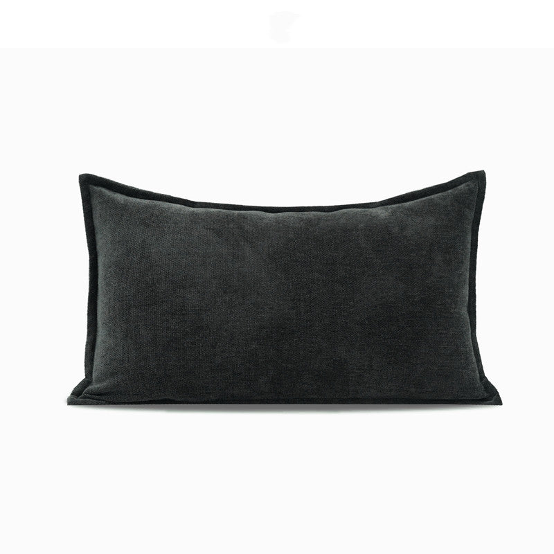 Double-Sided Wabi Black Chenille Cushion | Japandi Wabi-Sabi Style, cushions & inserts, detail view, embracing wabi-sabi
