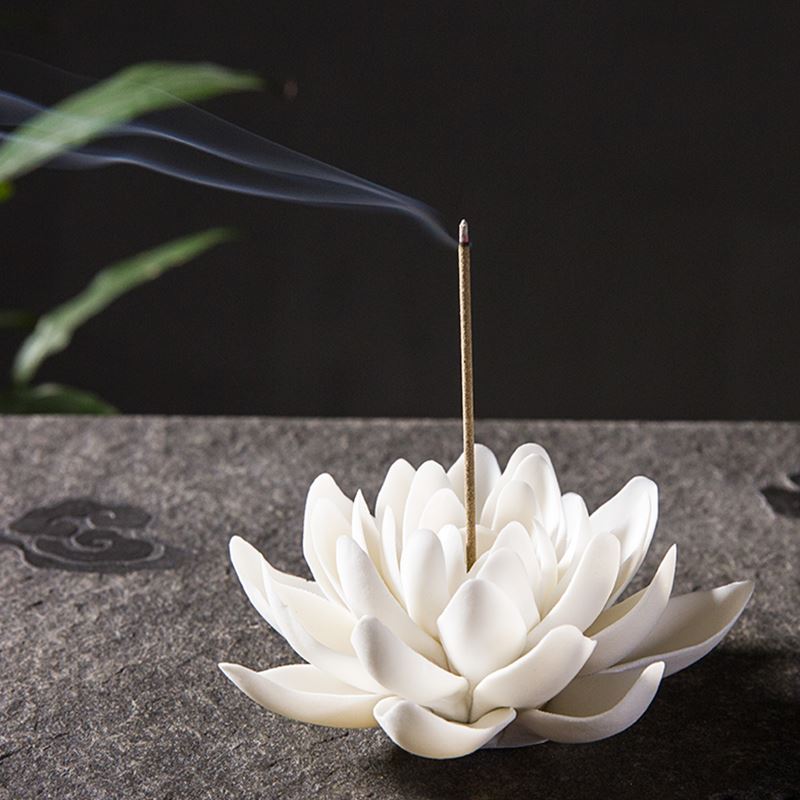 Lotus Ceramic Incense Burner | Japandi Ritual Home Fragrance, incense burners, crafted in a warm Japandi minimalist style