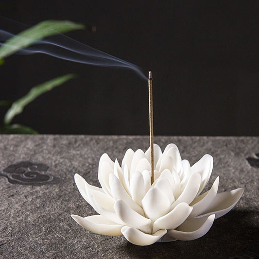 Lotus Ceramic Incense Burner | Japandi Ritual Home Fragrance, incense burners, crafted in a warm Japandi minimalist style