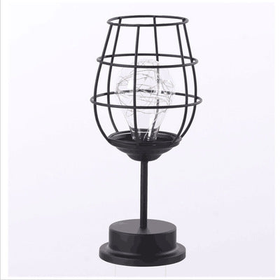 Retro Iron Hollow Table Lamp – Vintage Sculptural Accent Light, night lights, alternate angle, for a serene modern home