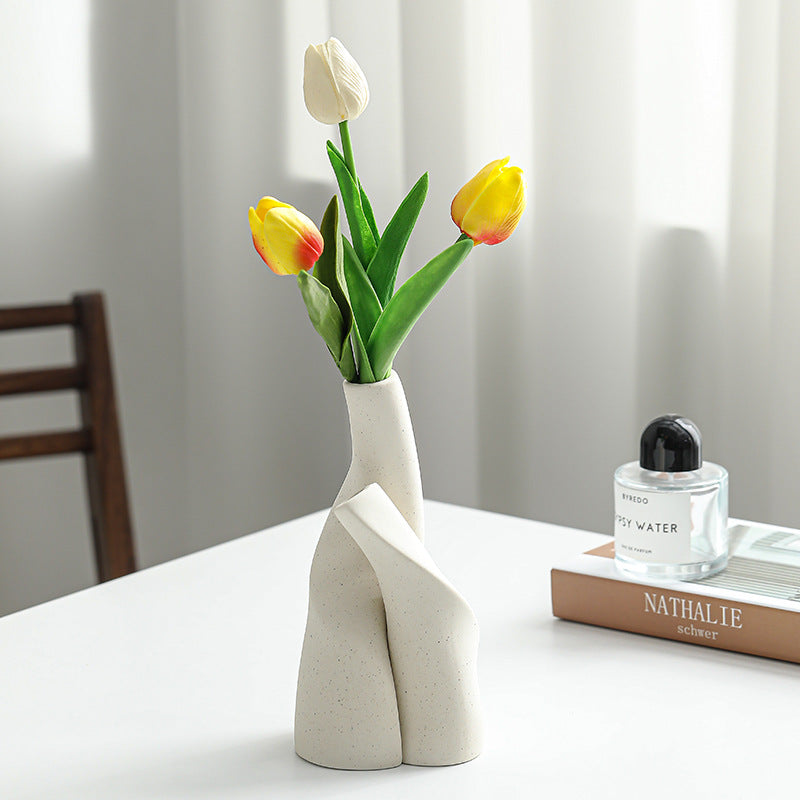 Dual Bud Vase | Japandi Interlocking Ceramic Set, vases & vessels, crafted in a warm Japandi minimalist style