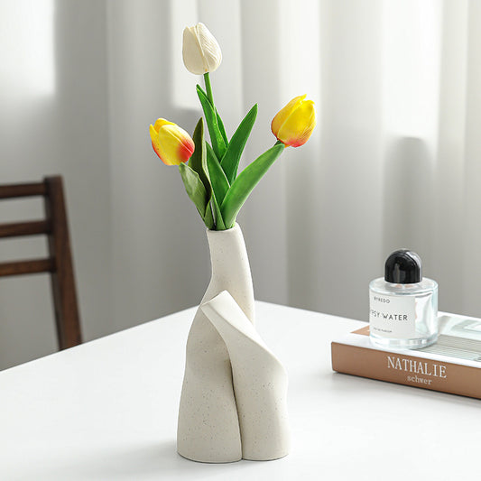 Dual Bud Vase | Japandi Interlocking Ceramic Set, vases & vessels, crafted in a warm Japandi minimalist style