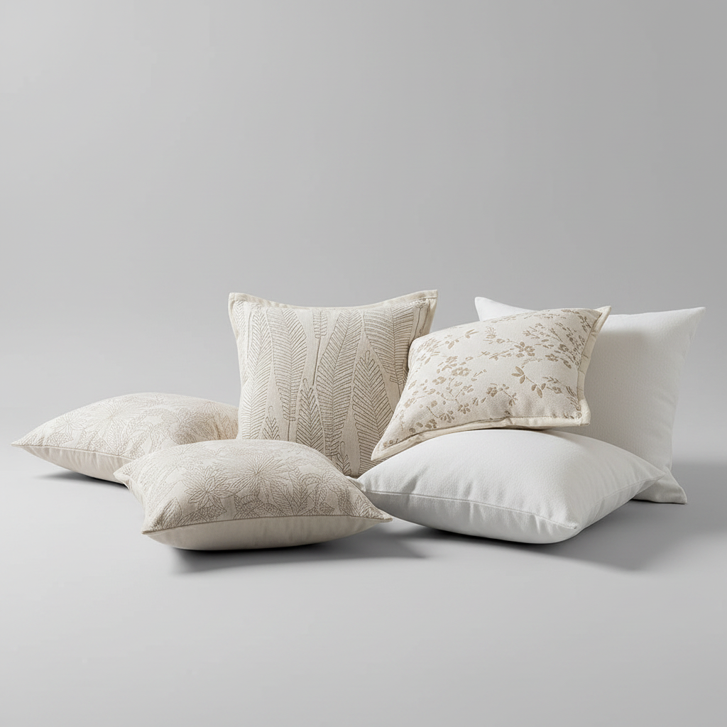 Botanical Embroidered Cushion Cover | Japandi Sofa & Bed Accent, cushions & inserts, crafted in a warm Japandi minimalist