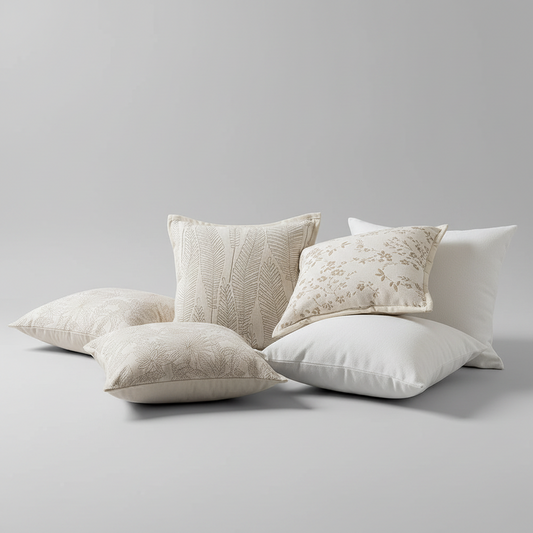 Botanical Embroidered Cushion Cover | Japandi Sofa & Bed Accent, cushions & inserts, crafted in a warm Japandi minimalist
