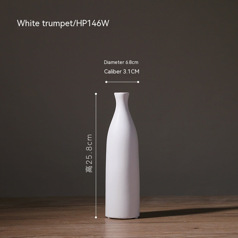 Tall Bottle Vase | Japandi Matte Ceramic, vases & vessels, in a styled setting, in soft neutral organic tones