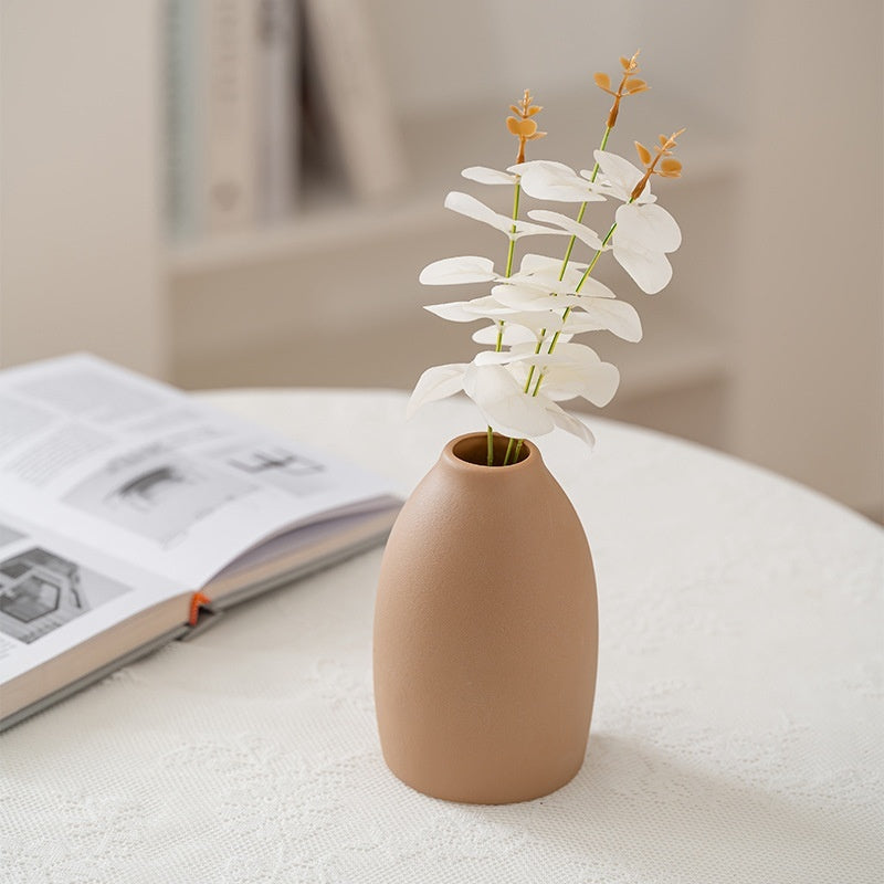 Earthy Matte Ceramic Vase Collection | Japandi Nordic Forms, vases & vessels, detail view, embracing wabi-sabi natural