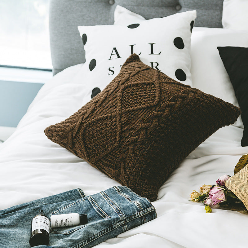 Cable Knit Cushion Cover | Cosy Textured Knit | Nordic Style, cushions & inserts, detail view, embracing wabi-sabi natural