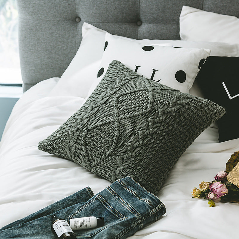 Cable Knit Cushion Cover | Cosy Textured Knit | Nordic Style, cushions & inserts, front view, with calming Nordic simplicity