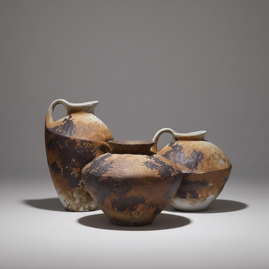 Rustic Mottled Stoneware Vessel | Wabi-Sabi Antique Ceramic Jug, vases & vessels, crafted in a warm Japandi minimalist style