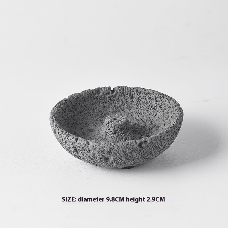 Pumice Bowl Incense Burner | Japandi Ritual Home Fragrance, incense burners, close-up detail, crafted in a warm Japandi