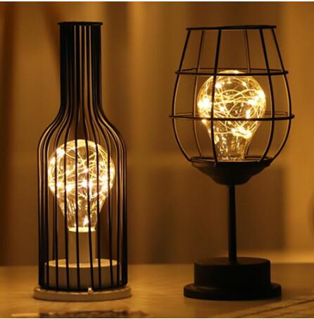 Retro Iron Hollow Table Lamp – Vintage Sculptural Accent Light, night lights, close-up detail, crafted in a warm Japandi