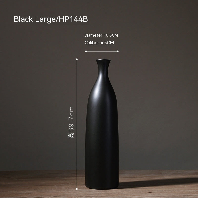 Tall Bottle Vase | Japandi Matte Ceramic, vases & vessels, close-up detail, crafted in a warm Japandi minimalist style